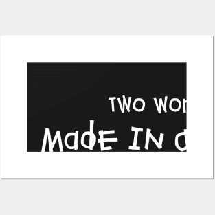 Two Words: Made In America  (With White Font) Posters and Art